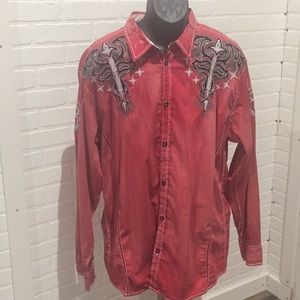 Red Roar Button Down Shirt XL